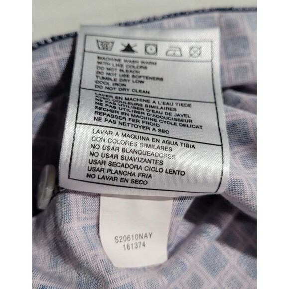 NIKE GOLF Tour DRI-FIT UV Geometric Checkered Polo Shirt NWOT Navy Blue Large - Picture 11 of 11